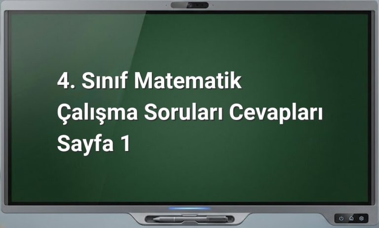 4. Sınıf Matematik Çalışma Soruları