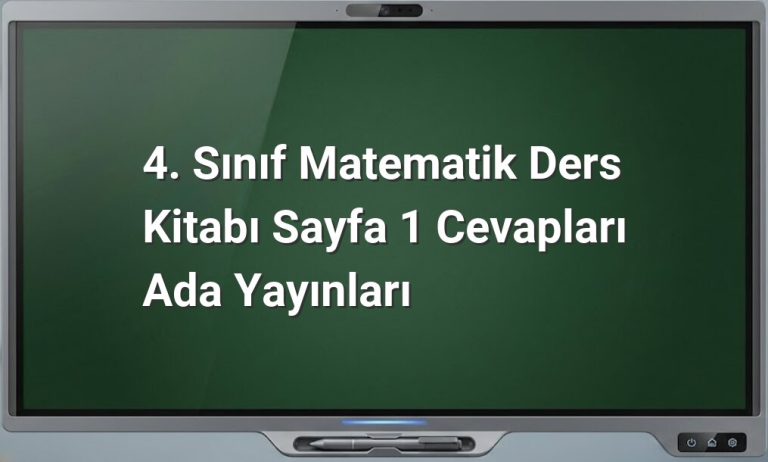 4. Sınıf Matematik Sayfa 1