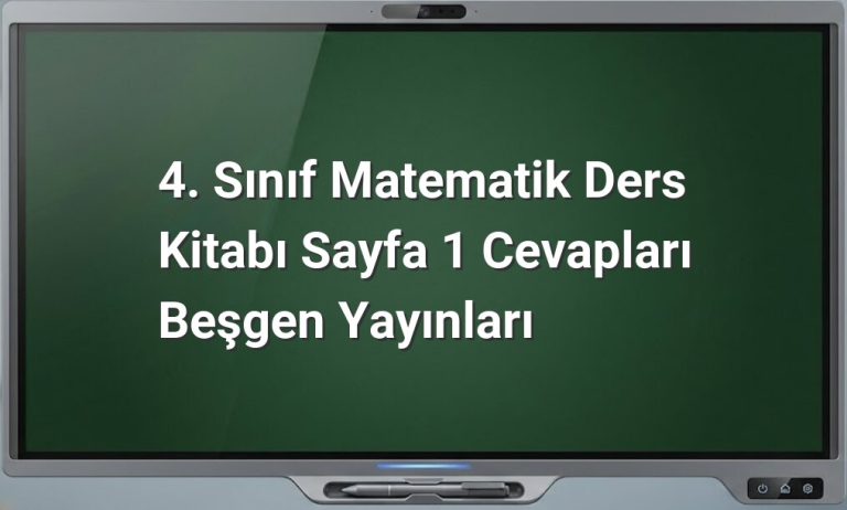 4. sınıf matematik sayfa 1 cevapları
