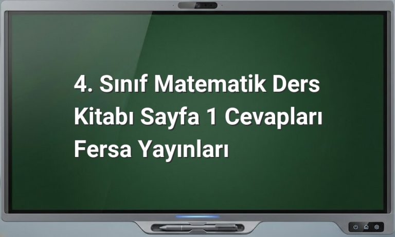 4. Sınıf Matematik Sayfa 1