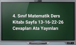 4. Sınıf Matematik Cevapları