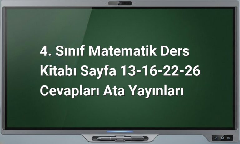 4. Sınıf Matematik Cevapları