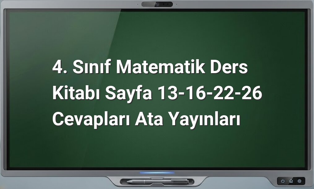 4. Sınıf Matematik Cevapları