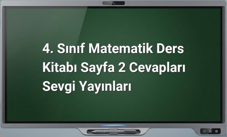4. Sınıf Matematik Sayfa 2
