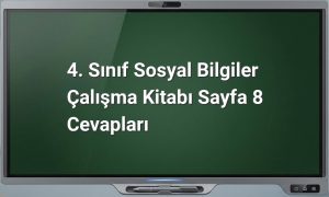 4. Sınıf Sosyal Bilgiler Sayfa 8 Cevapları