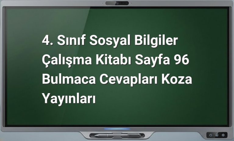 4. Sınıf Sosyal Bilgiler Bulmaca Cevapları