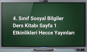 4. Sınıf Sosyal Bilgiler Sayfa 1