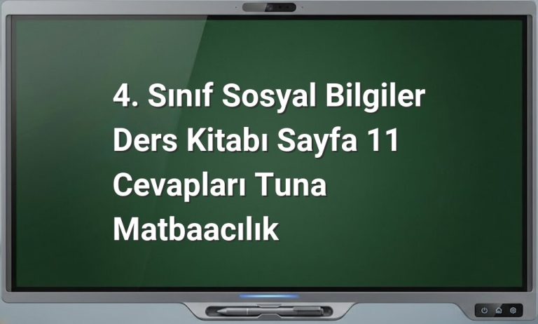 4. Sınıf Sosyal Bilgiler Sayfa 11 Cevapları