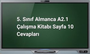 5. Sınıf Almanca A2.1 cevapları