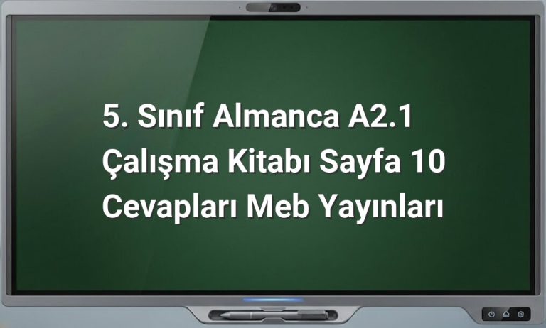 5. Sınıf Almanca Sayfa 10 Cevapları
