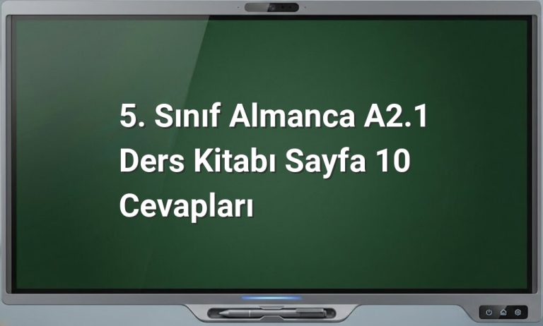 5. Sınıf Almanca A2.1 cevapları