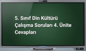 Din Kültürü 5. Sınıf 4. Ünite Cevapları