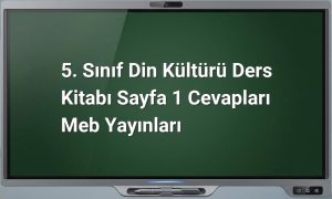 5. Sınıf Din Kültürü Sayfa 1