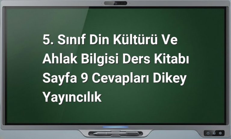 5. Sınıf Din Kültürü Cevapları