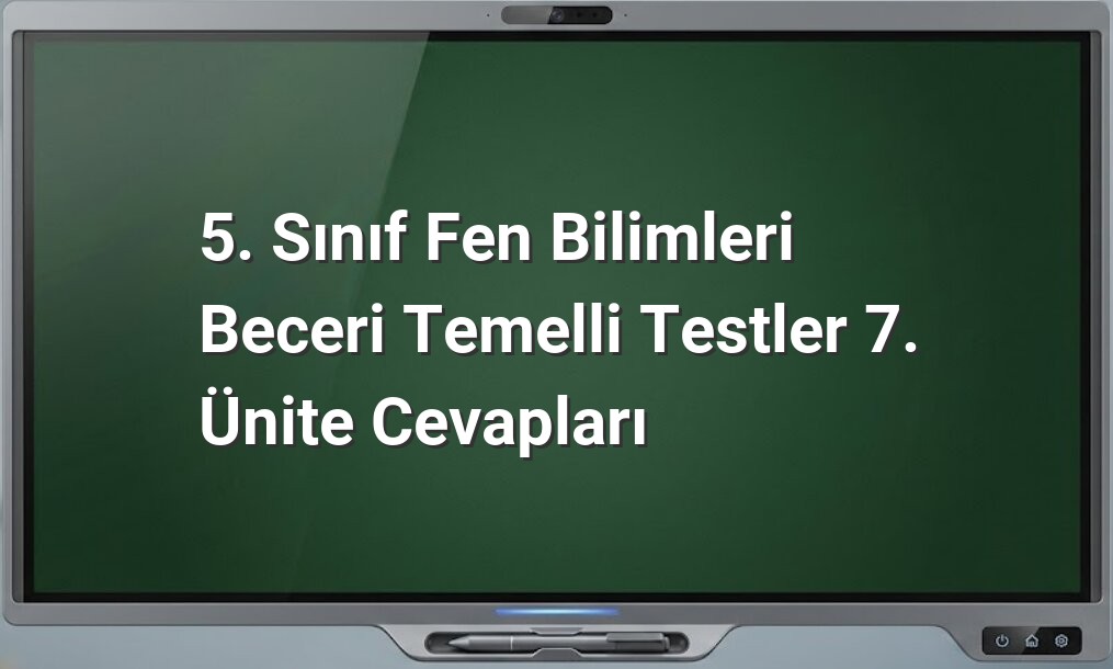 5. Sınıf Fen Bilimleri Test Cevapları