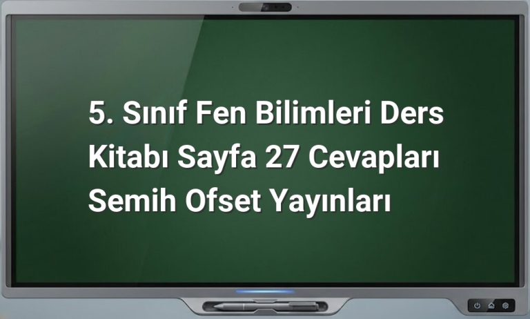 5. sınıf fen bilimleri cevapları