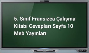 5. Sınıf Fransızca sayfa 10 cevapları
