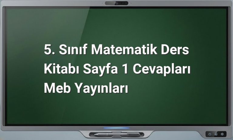 5. Sınıf Matematik Sayfa 1 Cevapları