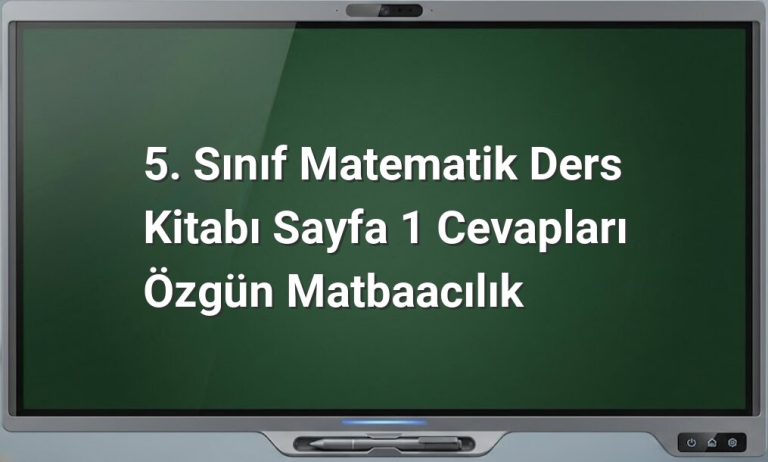 5. Sınıf Matematik Sayfa 1