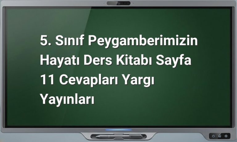 Peygamberimizin Hayatı Sayfa 11 Cevapları