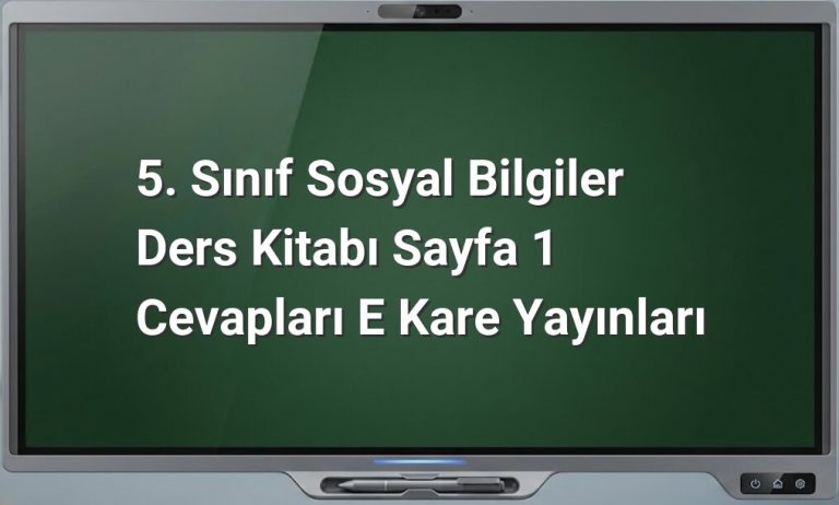 5. sınıf sosyal bilgiler sayfa 1