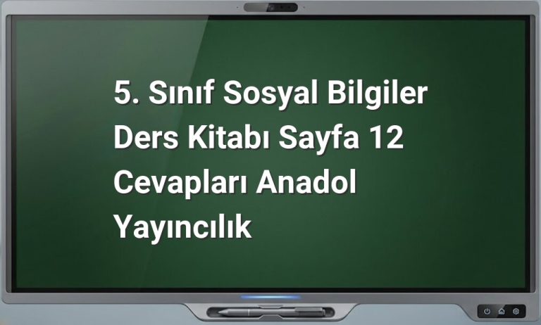 5. Sınıf Sosyal Bilgiler Cevapları