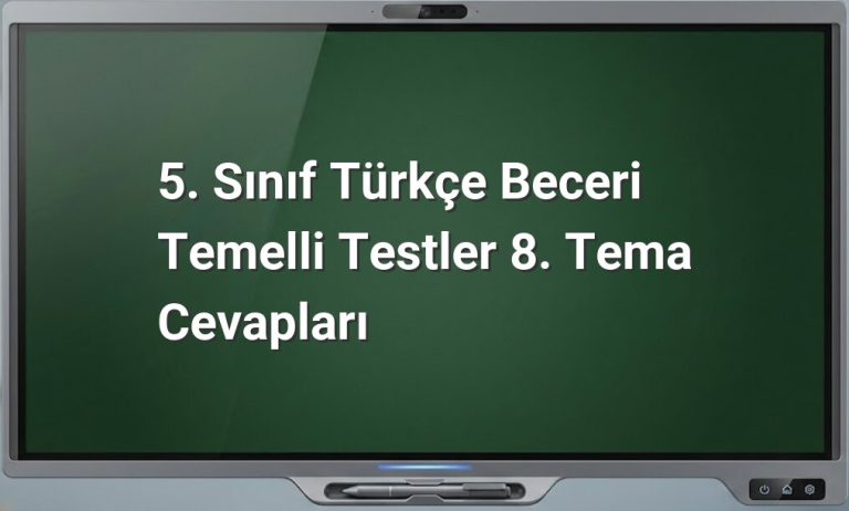 5. Sınıf Türkçe test cevapları