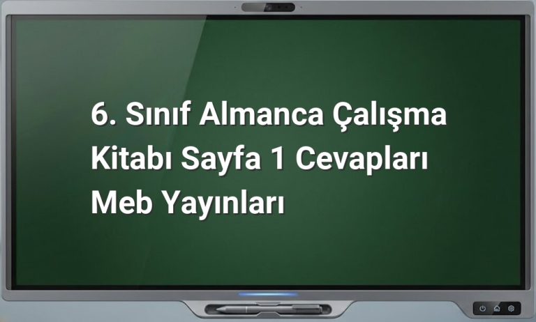 6. Sınıf Almanca Sayfa 1