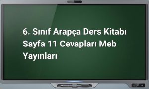 6. sınıf Arapça sayfa 11 cevapları