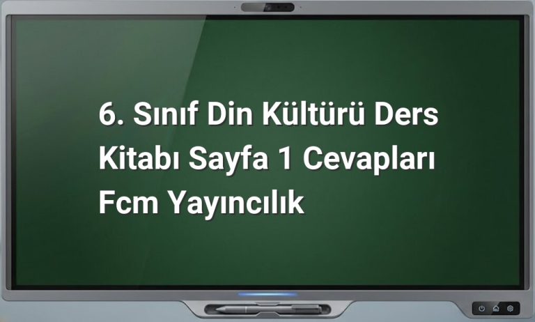 6. Sınıf Din Kültürü Sayfa 1