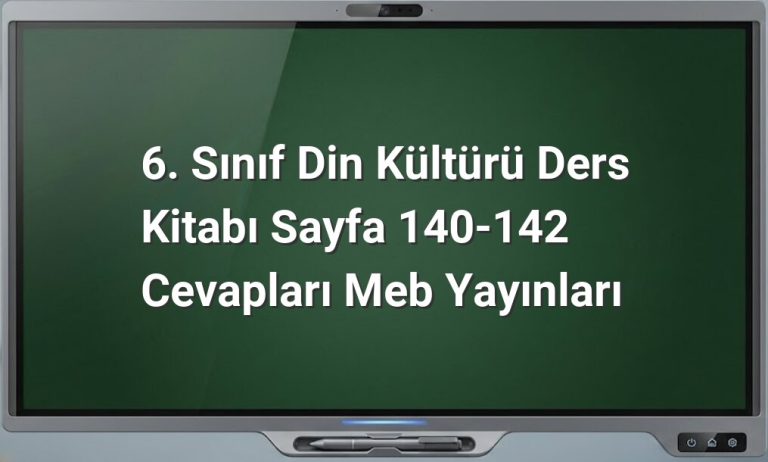 6. Sınıf Din Kültürü 4. Ünite Cevapları