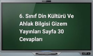 Din Kültürü 6. Sınıf Sayfa 30 Cevapları