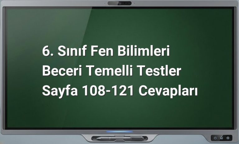6. Sınıf Fen Bilimleri Cevapları