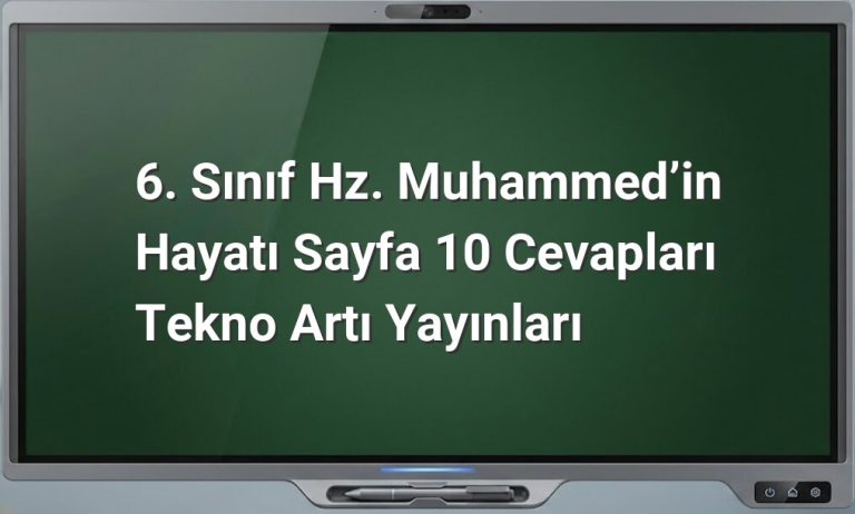 Hz. Muhammed'in Hayatı Sayfa 10 Cevapları