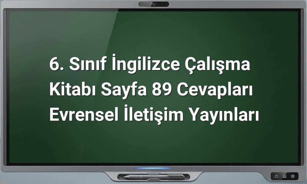 İngilizce çalışma kitabı 6. sınıf