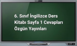 6. Sınıf İngilizce Sayfa 1 Cevapları