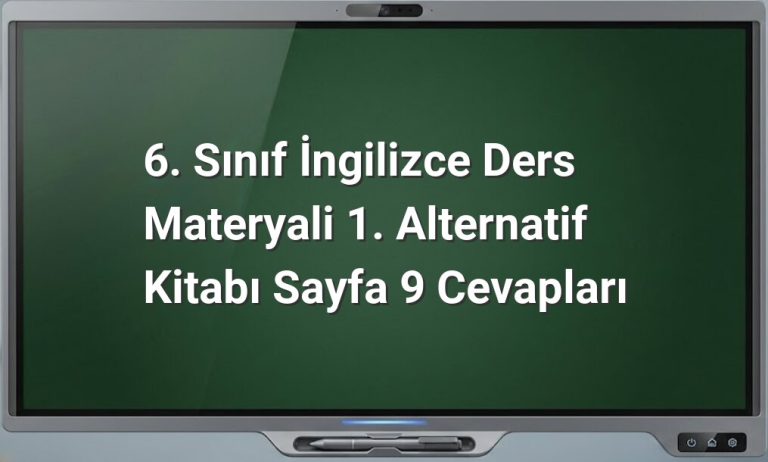 6. Sınıf İngilizce cevapları