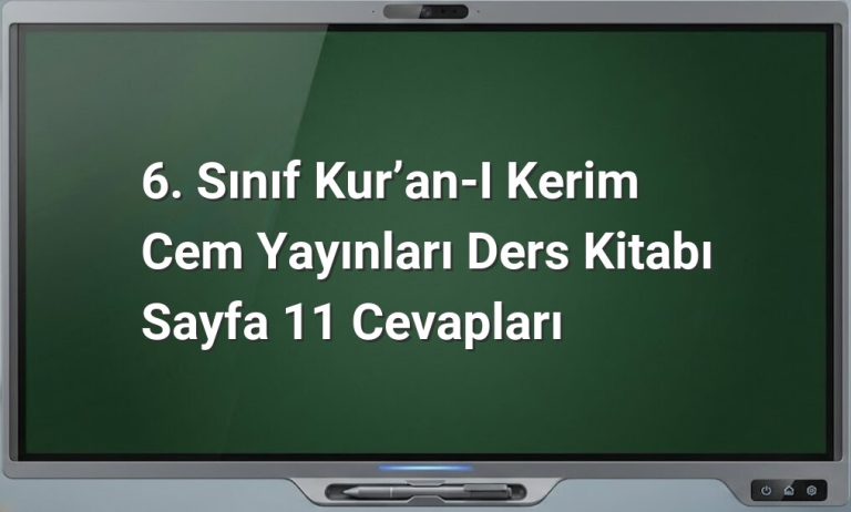 Kur’an-ı Kerim sayfa 11 cevapları