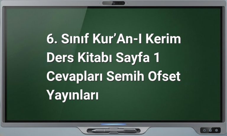 6. Sınıf Kur'an-ı Kerim