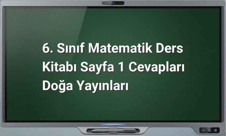 6. sınıf matematik ders kitabı cevapları
