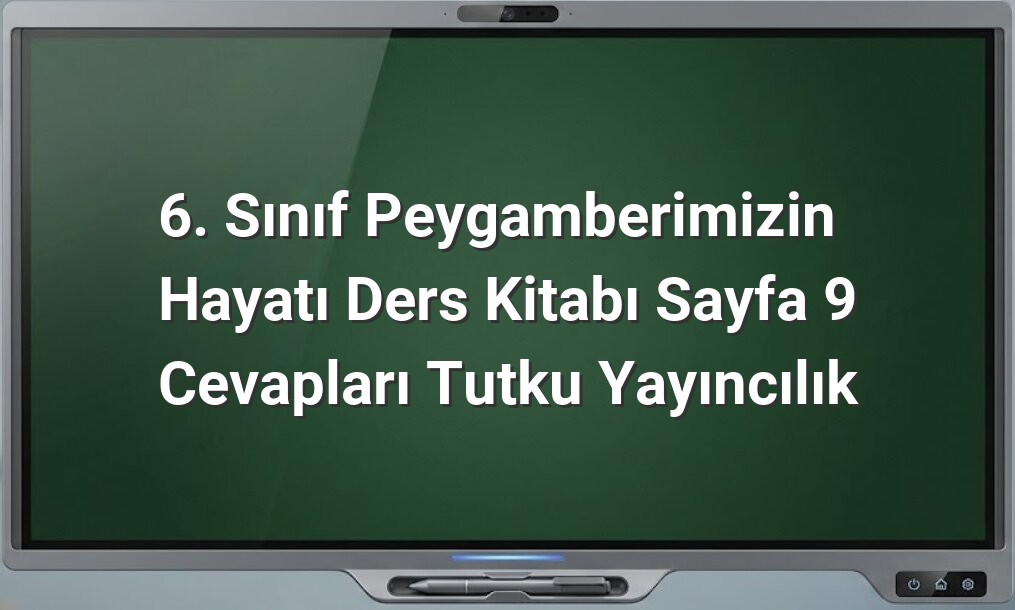 Peygamberimizin Hayatı Sayfa 9 Cevapları