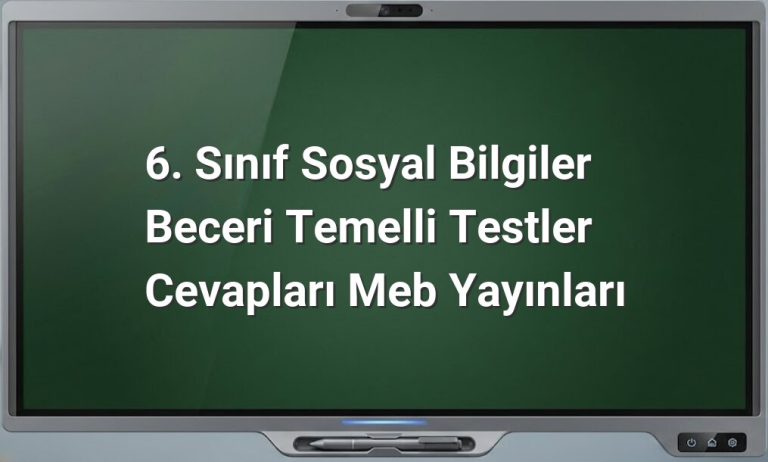 6. Sınıf Sosyal Bilgiler Test Cevapları