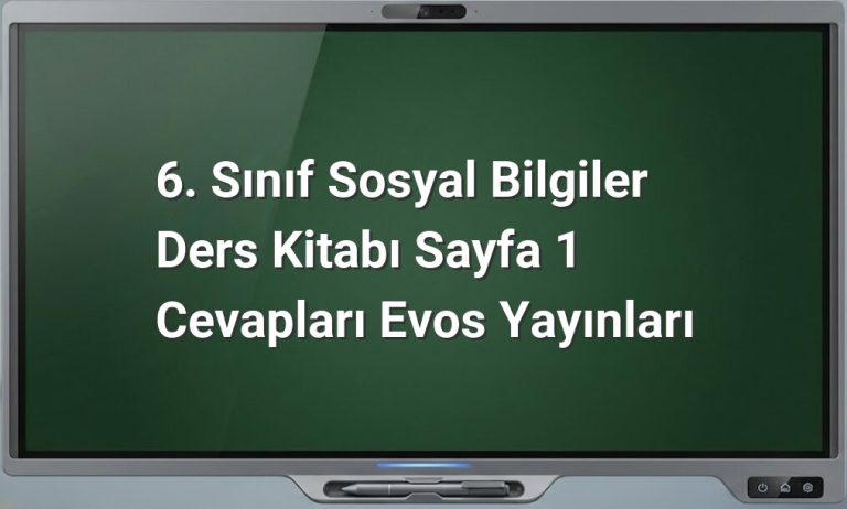 6. Sınıf Sosyal Bilgiler Sayfa 1