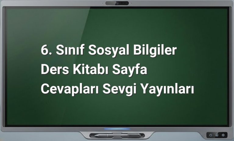 6. Sınıf Sosyal Bilgiler Cevapları