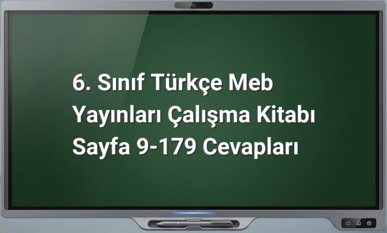 6. Sınıf Türkçe MEB Cevapları