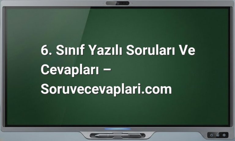 6. Sınıf Yazılı Soruları