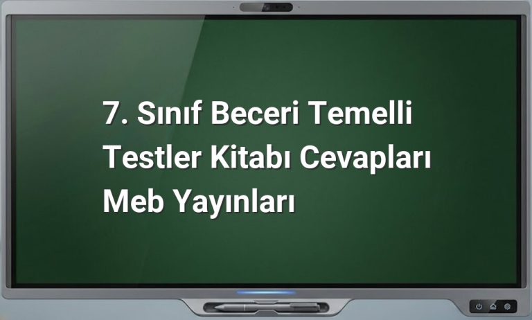 7. Sınıf Beceri Temelli Testler Cevapları