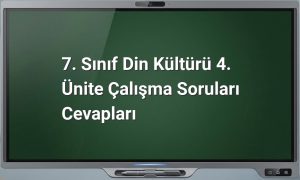7. sınıf din kültürü 4. ünite cevapları