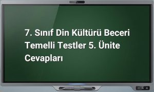 7. Sınıf Din Kültürü Test Cevapları