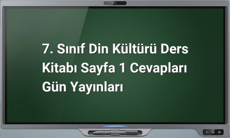 7. Sınıf Din Kültürü Sayfa 1